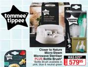 Tomme Tippee Closer To Nature Micro Steam Microwave Sterliser Plus Bottle Brush