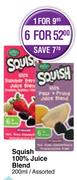 Squish 100% Juice Blend Assorted-200ml Each