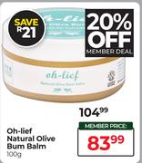 Oh-Lief Natural Olive Bum Balm-100g