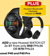 Huawei Watch GT 2e BT Plus Huawei Bluetooth Headset (36 Months)