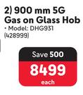 Defy 900mm 5G Gas On Glass Hob DHG931