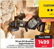 0CAT 115mm 18V Brushless Angle Grinder Kit-Per Kit