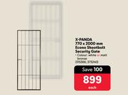 X-Panda 770 x 2000mm Econo Shootbolt Security Gate-Each
