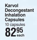 Karvol Decongestant Inhalation Capsules-10 Capsules Each