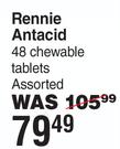 Rennie Antacid 48 Chewable Tablets Assorted