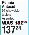 Rennie Antacid 96 Chewable Tablets Assorted