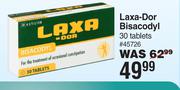 Laxa Dor Bisacodyl 30 Tablets