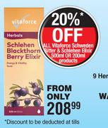 Vitaforce Schweden Bitter & Schlehen Elixir 500ml Or 200ml Products
