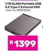 Lexar 1TB SL200 Portable USB 3.0 Type-C External SSD (850013035)