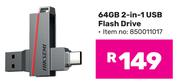 Hikvision 64GB 2 In 1 USB Flash Drive (850011017)
