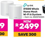 TP-Link X1500 Whole Home Mesh WiFi 6 System (850012224)