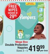 Pampers Double Protection Nappies Mega Box-Per Box