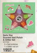 Girls 4 Girls Nails Star Scented Nail Polish & Glitter Set-Per Set