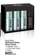 Hugo Boss Deodorant Spray Value (4 Pack)-Per Pack