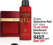 Guess Seductive Red EDT 100ml Plus Free Deodorant Spray 226ml-Per Pack