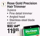 Cala Rose Gold Precision Hair Trimmer 3 Piece