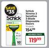 Schick Xtreme 3 Sensitive 3-Blade Disposable Razors (10 Pack)
