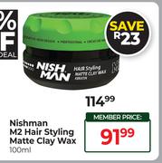 Nishman M2 Hair Styling Matt Clay Wax-100ml