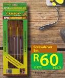 6 Piece Screwdriver Set-Each