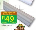 Polystyrene 2m Cornice L80 80x80mm-Each
