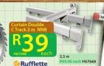Rugglette Curtain  Double C Track 2m NNB Each