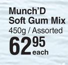 Munch'D Soft Gum Mix Assorted-450g Each