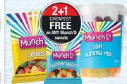 Munch'D Gums Or Jellies Assorted-65g Each