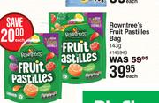 Rowntree's Fruit Pastilles Bag 148943-143g Each
