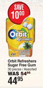 Orbit Refreshers Sugar Free Gum -30 Pieces/Assorted