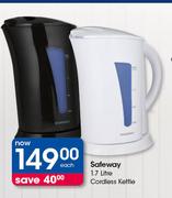 Safeway 1.7Liter Cordless Kettle-Each