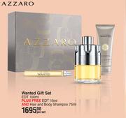 Azzaro Wanted Gift Set EDT 100ml Plus Free EDT 15ml And Hair And Body Shampoo 75ml-Per Set