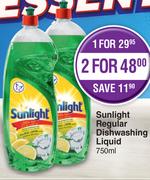 Sunlight Regular Dishwashing Liquid-For 2 x 750ml