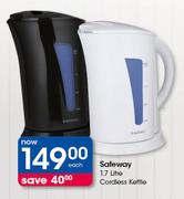 Safeway 1.7Ltr Cordless Kettle-Each