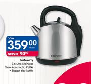 Safeway 3.6Ltr Stainless Steel Automatic Kettle-Each