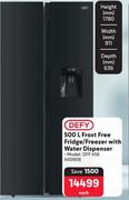 Defy 500Ltr Frost Free Fridge/ Freezer With Water Dispenser
