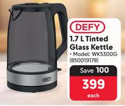 Defy 1.7Ltr Tinted Glass Kettle