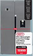 Defy 614Ltr NatureLight Frost Free Fridge With Water Dispenser