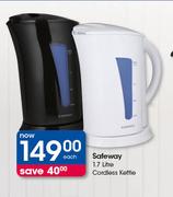 Safeway 1.7Ltr Cordless Kettle-Each