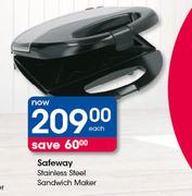 Safeway Stainless Steel Sandwich Maker-Each