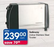 Safeway 2 Slice Stainless Steel Toaster-Each