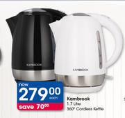 Kambrook 1.7Ltr 360 Degree Cordless Kettle-Each
