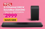 TCL 3.1 Channel 240W Soundbar S643W