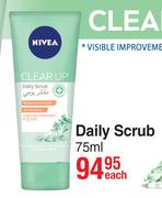 Nivea Clear Up Daily Scrub-75ml Each