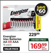 Energizer Max Batteries AA Or AAA (16 Pack)-Per Pack