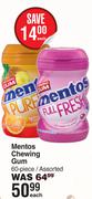 Mentos Chewing Gum 60 Piece Assorted-Each