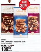 Lindt Les Grades Chocolate Slab Assorted-150g Each