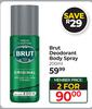 Brut Deodorant Body Spray-For 2 x 200ml