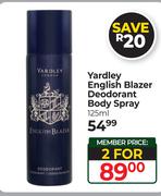 Yardley English Blazer Deodorant Body Spray-For 2 x 125ml