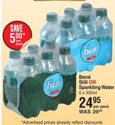 Bene Still Or Sparkling Water-6 x 330ml Per Pack
