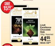 Lindt Excellence Chocolate Slab Assorted-100g Each